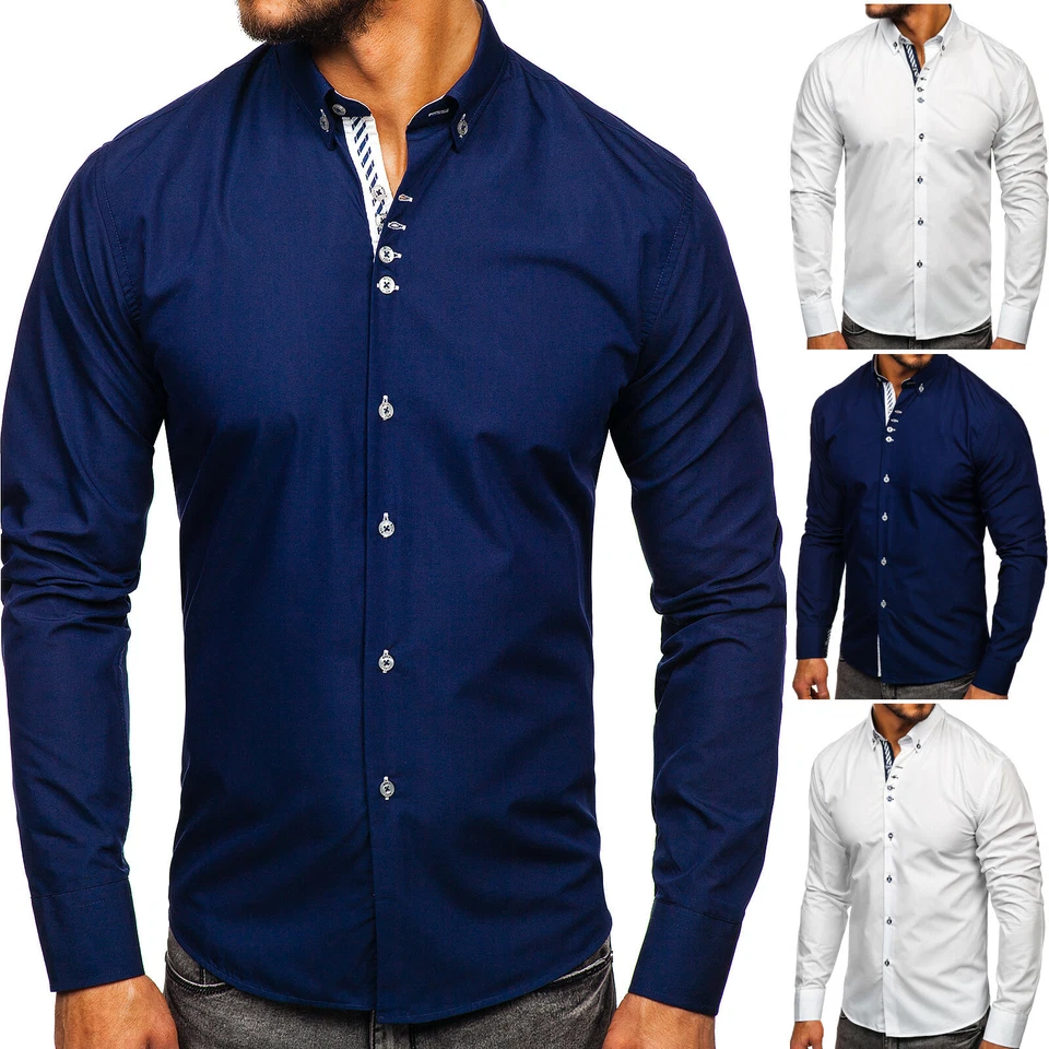 Freizeithemd Hemd Shirt Herrenhemd Slim Fit Men Casual Herren BOLF 2B2 Classic - Bild 1 von 1