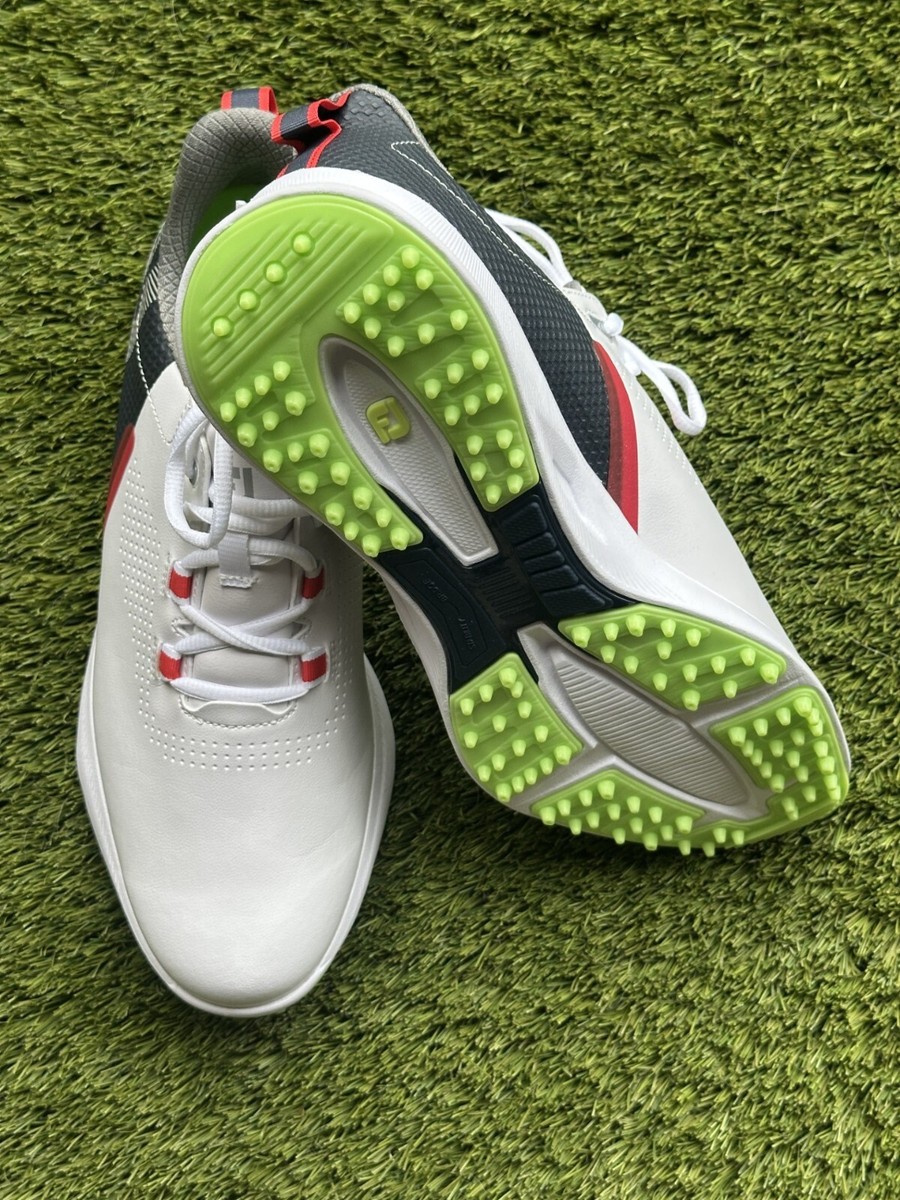FootJoy FJ Fuel Golf Shoes White/Blue Fog/Red #55441- 9 Medium