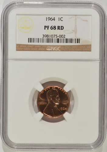 1964 Proof Lincoln Memorial Cent 1c NGC PF68RD Red 3981075-002