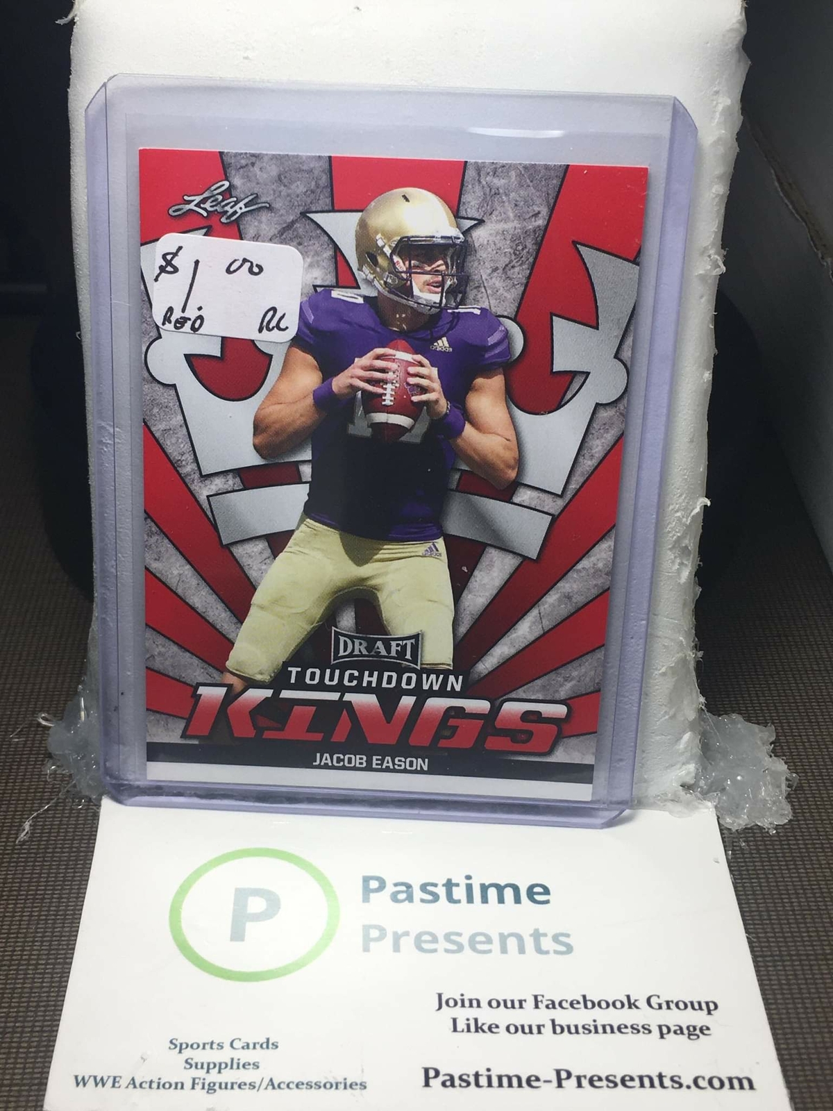 2020 Leaf Draft #81 Jacob Eason Touchdown Kings Red RC Washington