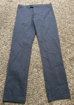 Kiabi Mens Size 28 (Measure 30X31) Slate Gray Slim Leg Chino Pants