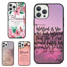 For Samsung Galaxy Motorola Apple iPhone Deluxe Case Blessed Floral Quotes Bible