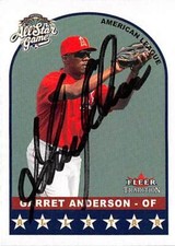 Garret Anderson autographed baseball card 2002 Fleer Tradition #U315 All Star