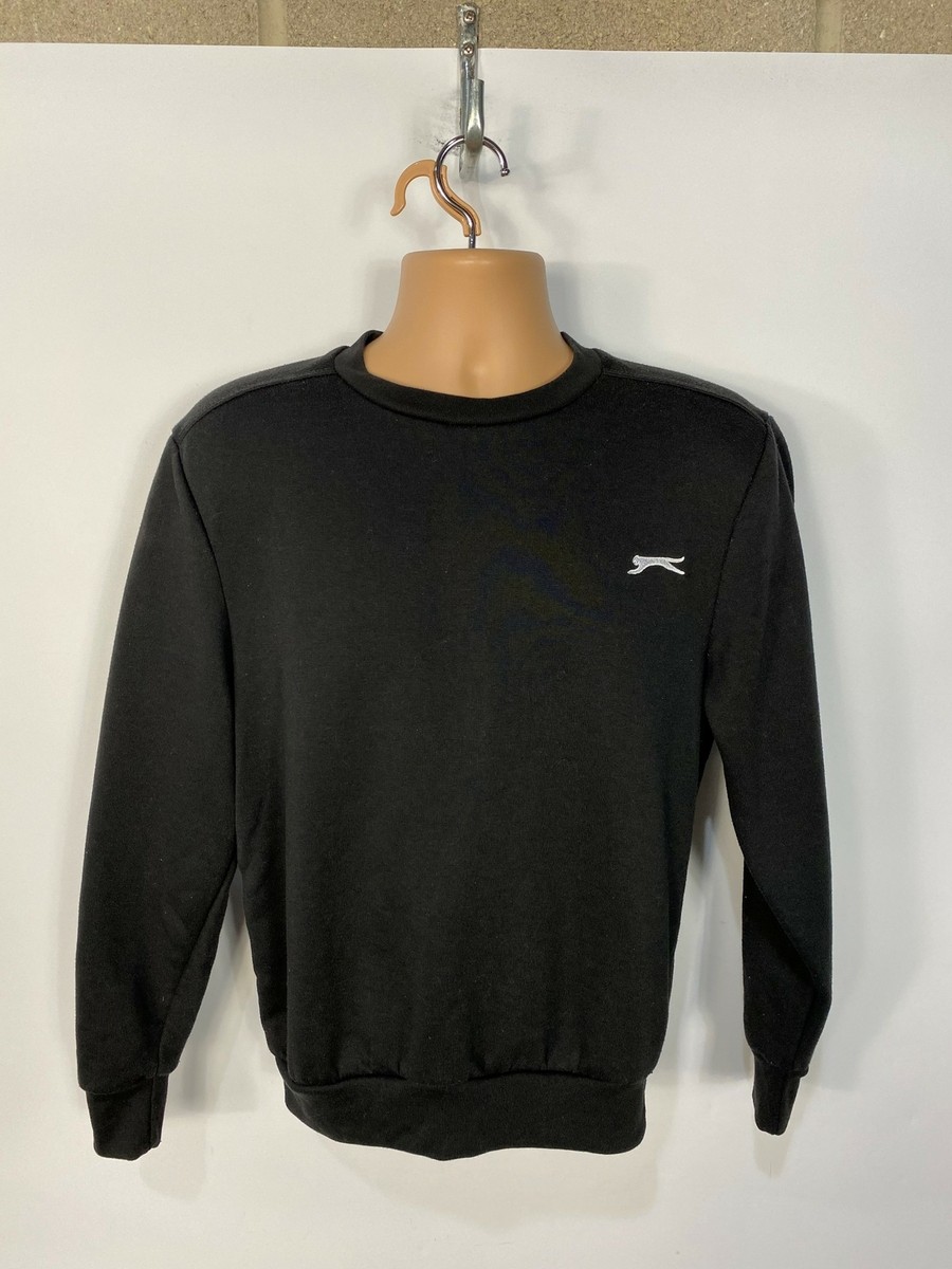 MENS SLAZENGER SIZE SMALL BLACK LOGO CASUAL SPORTS PULL OVER SWEATER JUMPER  TOP | eBay