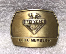 Handyman Club Of America Life member 1996 Gold Tone Belt Buckle Great Shape