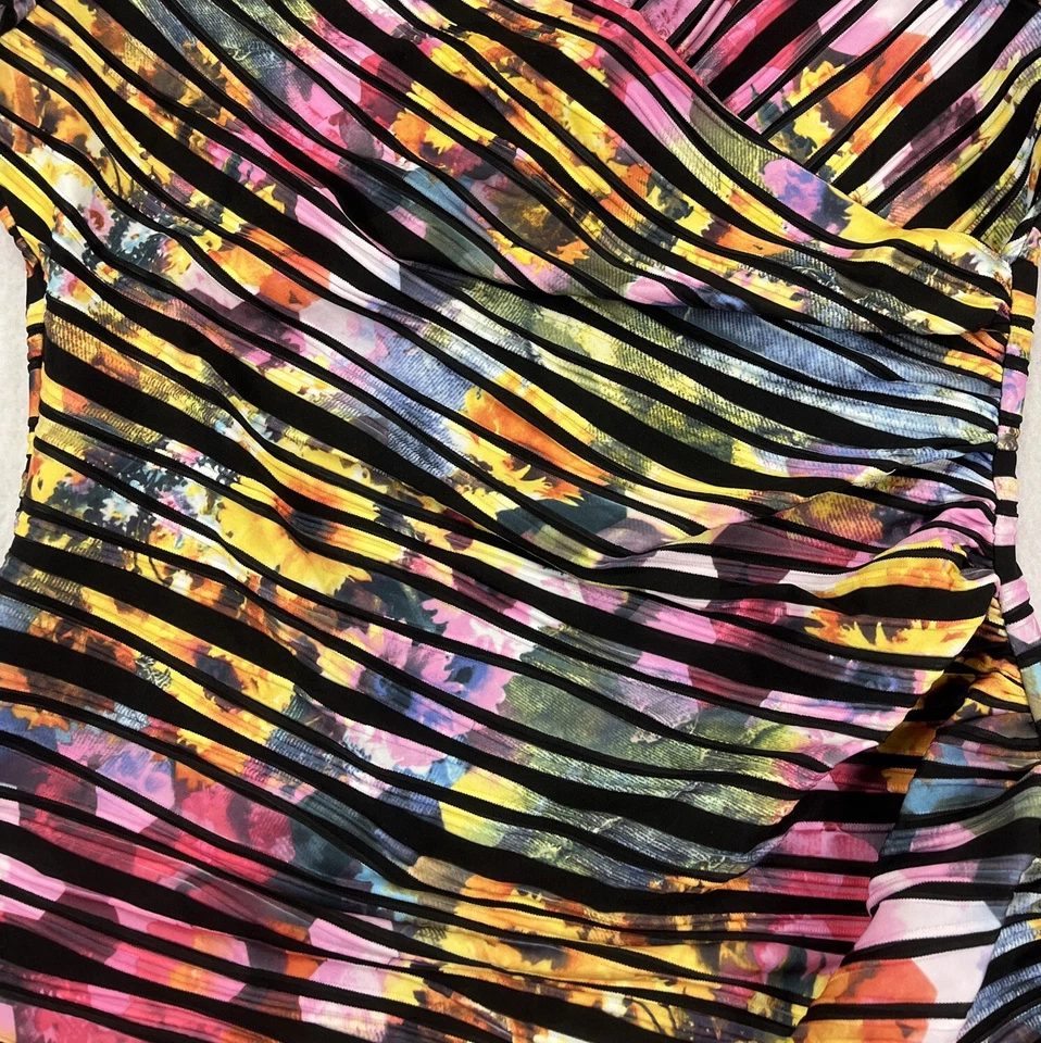 Vestido elástico Joseph Ribkoff arco iris girasoles a rayas imitación envoltura para mujer’s 12 Foto 3 de 4