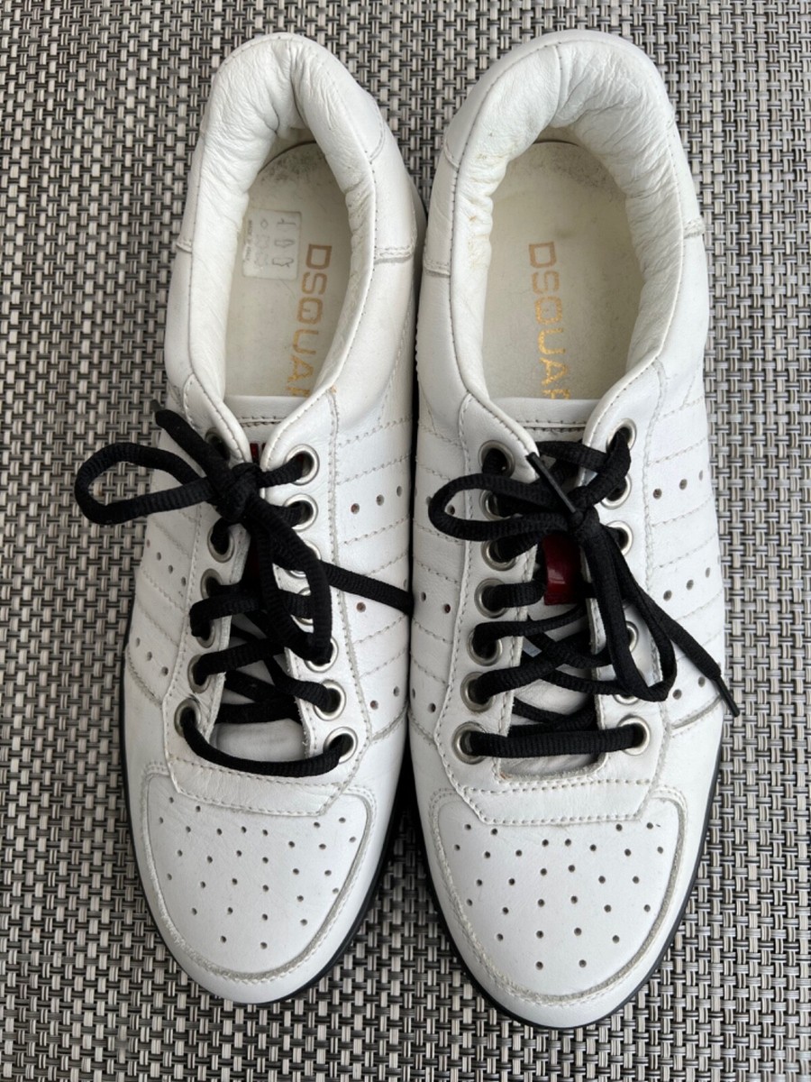 スニーカー DSQUARED White Leather Sneakers Men's DSQUARED2 White Leather Sneakers | eBay