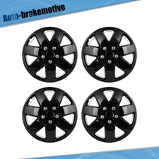 4 Pcs 16 Inch Wheel Hub Caps Black Snap On For All Makes Models Wheel Cover Kit
