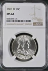 1961 D Franklin 50C NGC MS64