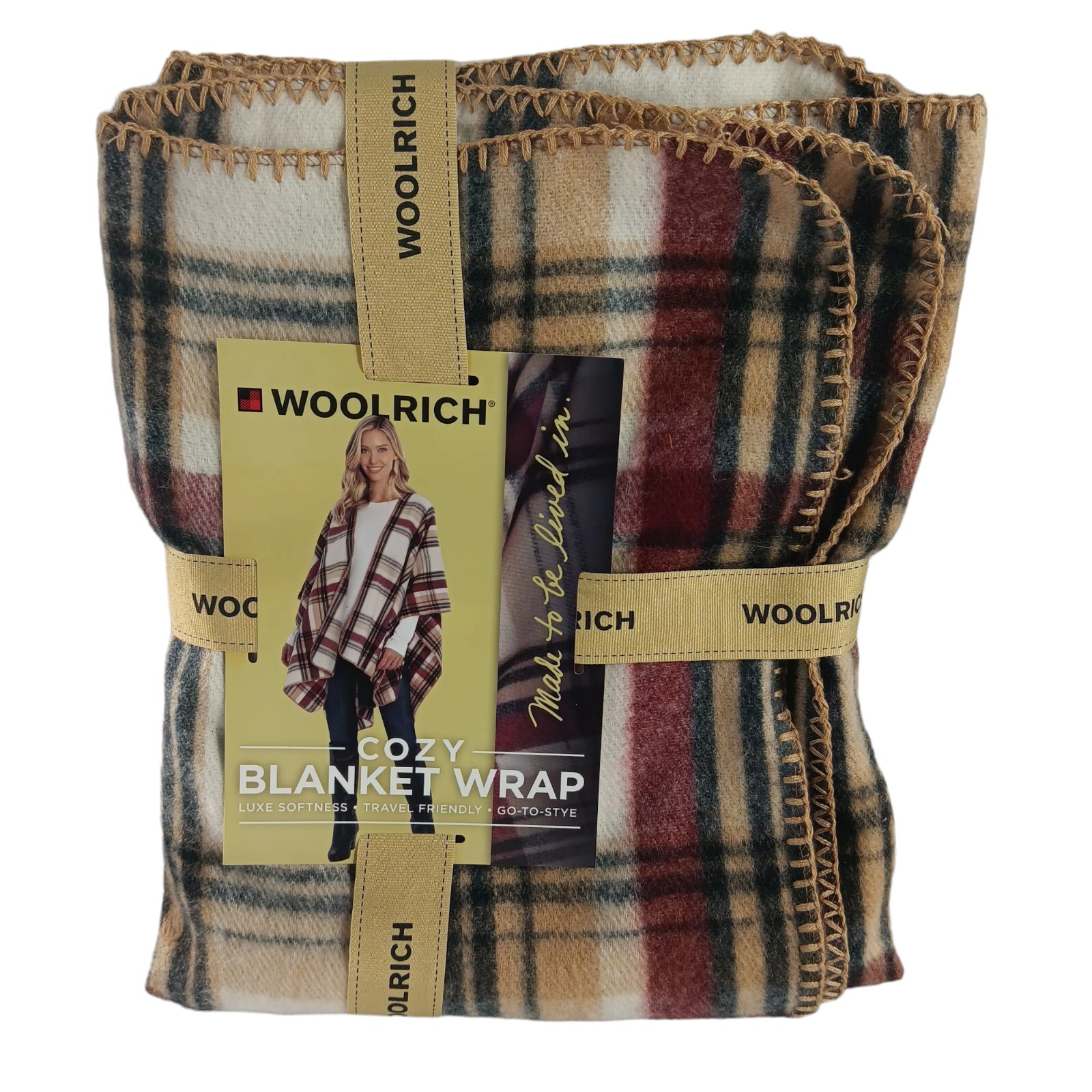 Woolrich Cozy Montauk Plaid Blanket Wrap Multicolor Luxe Softness One