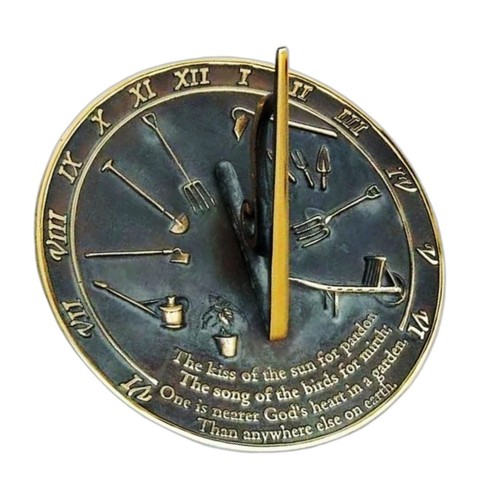 Sundial Clock for Garden & Yard with Amazing Thought OR Garden Tools Design