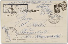 DAP China-Boxeraufstand 1901, Feldpostkarte von Tongku n. Deutschland (D00050)