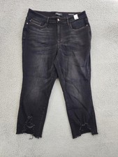 Judy Blue High Waist Skinny Jeans Womens 20W Black Distressed Stretch Denim Plus
