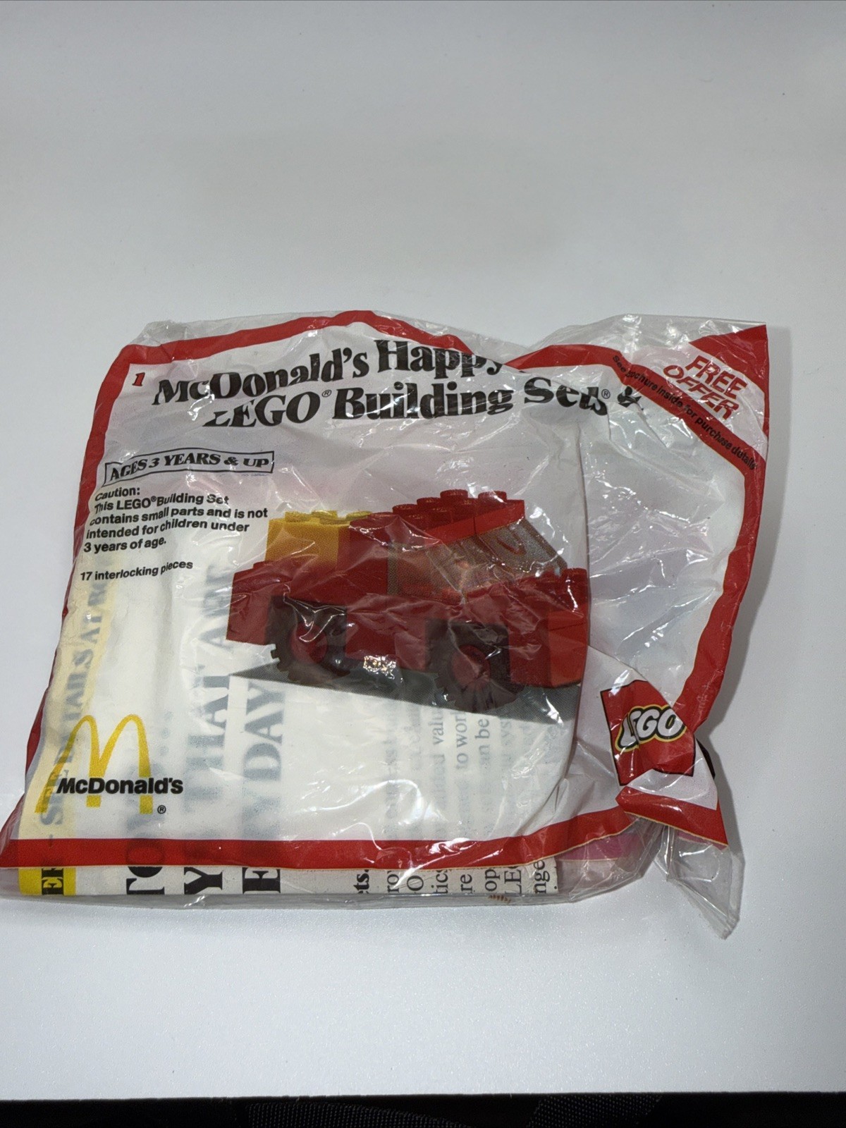 LEGO 1912 - McDonalds Promotional Poly Bag Building Set - Car - 1989 - NEW