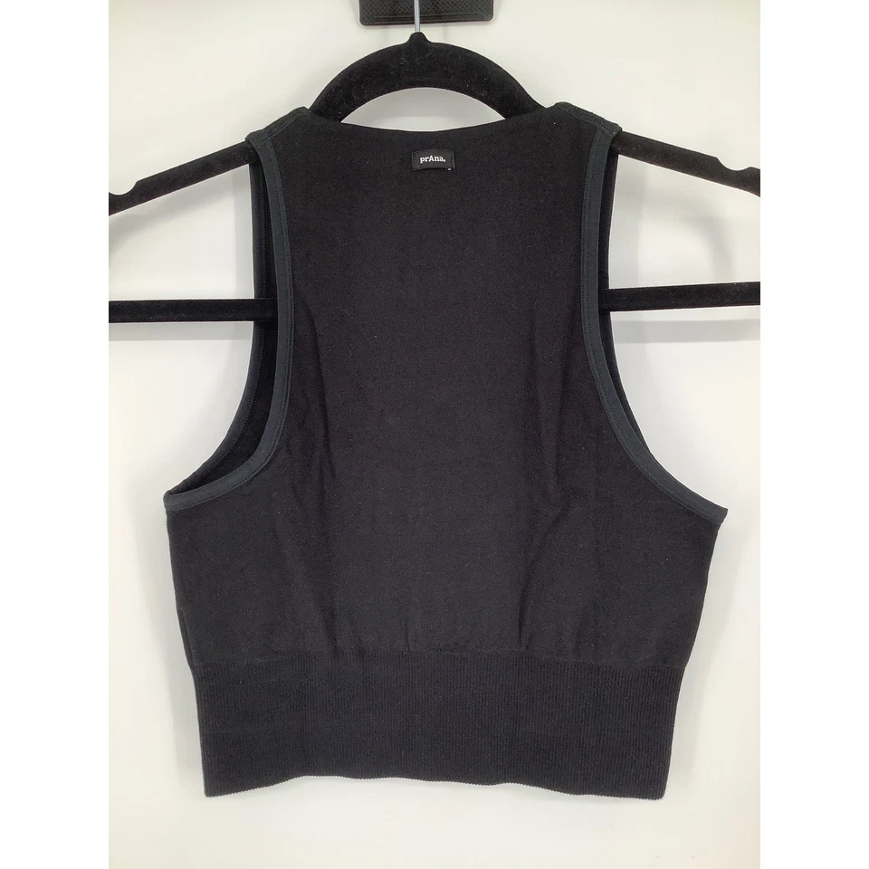 prAna Size XS Black Sopra Seamless Crop Top Scoop Neck Organic Cotton OS36-5 - Image 4 of 4