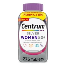 Centrum Silver Multivitamins Multimineral Supplement for Women 50+,275 Tablets
