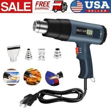 2500W Heat Gun Electric Hot Air Gun Dual Temperature LCD Display 4 Nozzles US