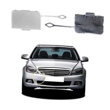 Car Front Bumper Tow Hook Cover Compatible with Silver Right Passenger Side