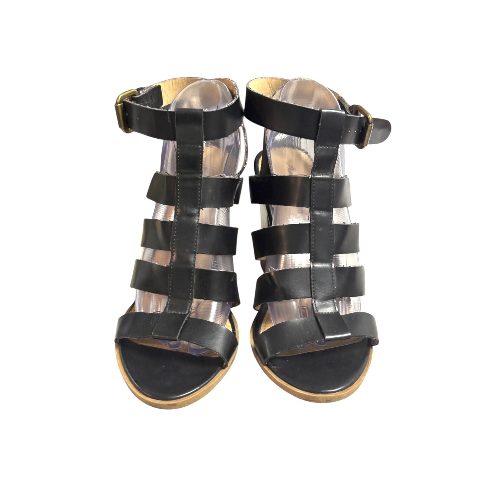 American Eagle Black Gladiator Block Heel Sandals Women's Size 9.5 image 5