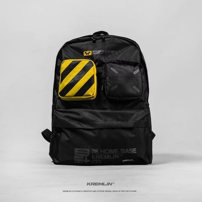 Kremlin Harbor Tech Gear Black Backpack Carrier Futuristic Fullzip Crossbody