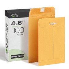 4 x 6 Clasp Envelopes, 100 Pack, Document Envelopes with Gummed Flap, Heavywe...