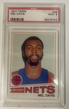 1977 Topps Basketball MEL DAVIS #38 - New Jersey Nets - PSA 9 MINT