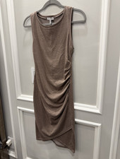 NEW Leith Taupe Ruched Bodycon Dress Size Small