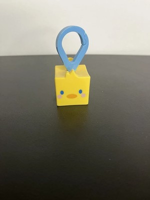 Lot of 2 Cute Animal Cube Bag Charms Keychains Yellow Chick Brown Bear