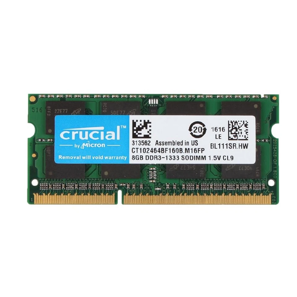 Crucial 8GB 1333MHz DDR3 PC3-10600 204Pin SODIMM Laptop Notebook Memory SDRAM BT - Image 2 of 4
