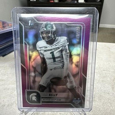 2025 Bowman University Chrome - Omari Kelly #38 Fuchsia Refractor /225 (RC)