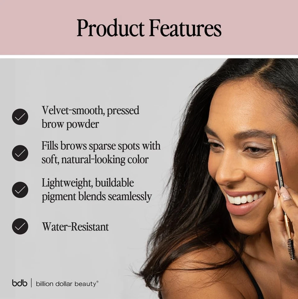 Polvo para cejas rubias fórmula edificable cejas esponjosas natural libre de crueldad 0,1 OZ Foto 3 de 4