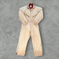 Vintage 1980s/90s Walls Zero Zone Coveralls Faded Distressed Tan Beige 38x30