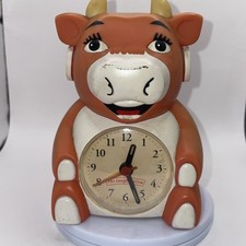 Original Vintage 1999 Laughing Cow Werbeuhr aus Kunststoff - ein Zifferblatt fehlt