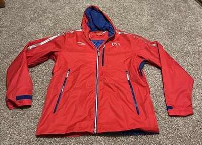 Li-Ning Champion USA Windbreaker Jacket Hoodie Team Issued Mens Size XXL Red