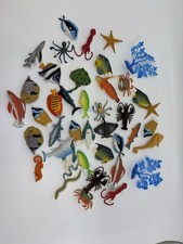 Tropical Fish Sea Animals Mini Toy Figures Plastic Realistic Lot of 42