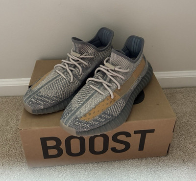 adidas Yeezy Boost 350 V2 Israfil Gray/Tan Low Top Primeknit FZ5421 Tried on 1x