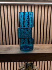 WHITEFRIARS GLASS LARGE DRUNKEN BRICKLAYER VASE - 9672 KINGFISHER BLUE