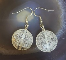 Schöne Ohrringe aus dem Edelstein Bergkristall in Rundform 925 Silber Ohrhaken