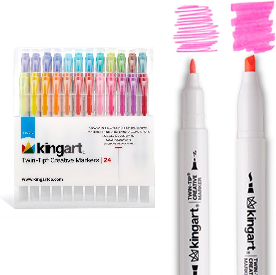 S (24 Unique Soft Pastel Colors). Double-ended: Broad