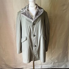 Vintage 1960s Gray Faux Fur Lined Coat Mod Winter Jacket USA Made M/L
