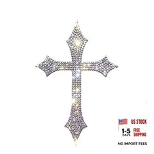 Silver Bling Cross Car Decal, Waterproof 5 inches tall x 2.5 inches wide