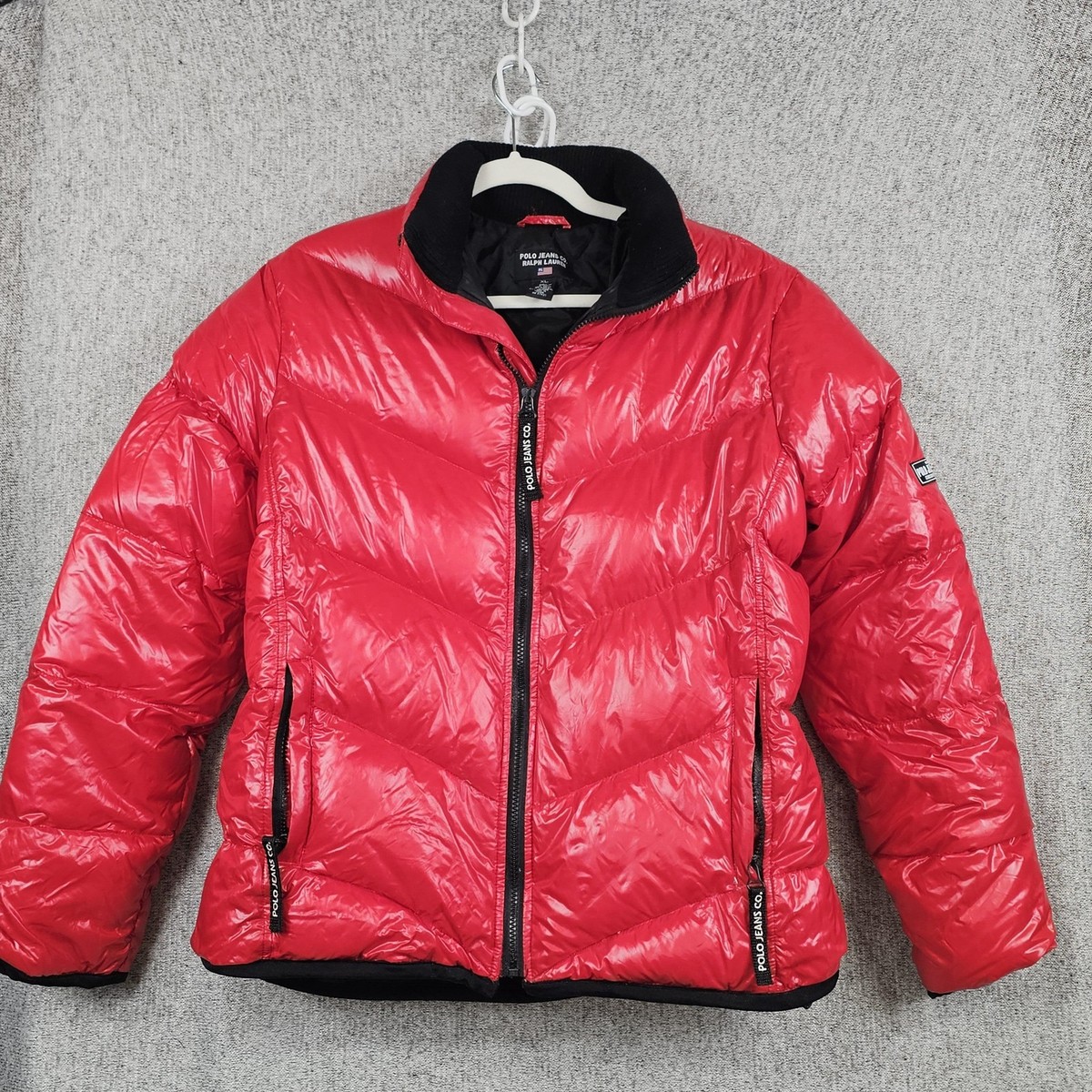 Ralph Lauren Polo Jeans Jacket Women XL Red Down Puffer Quilted Ralph Lauren Polo Jeans Jacket Women XL Red Down Puffer Quilted