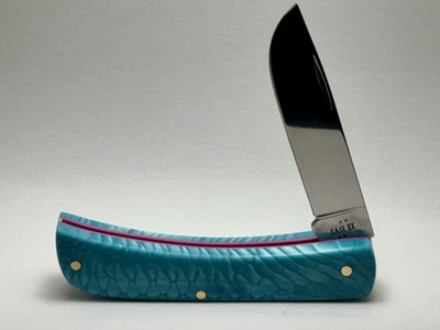 Customized Case XX Sod Buster JR Handshaped Blue Dragon Scale Juma Handles