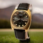Vintage Seiko 7006-7119 AUTOMATIC MEN'S WRISTWATCH 17 JEWELS BLACK LEATHER BAND