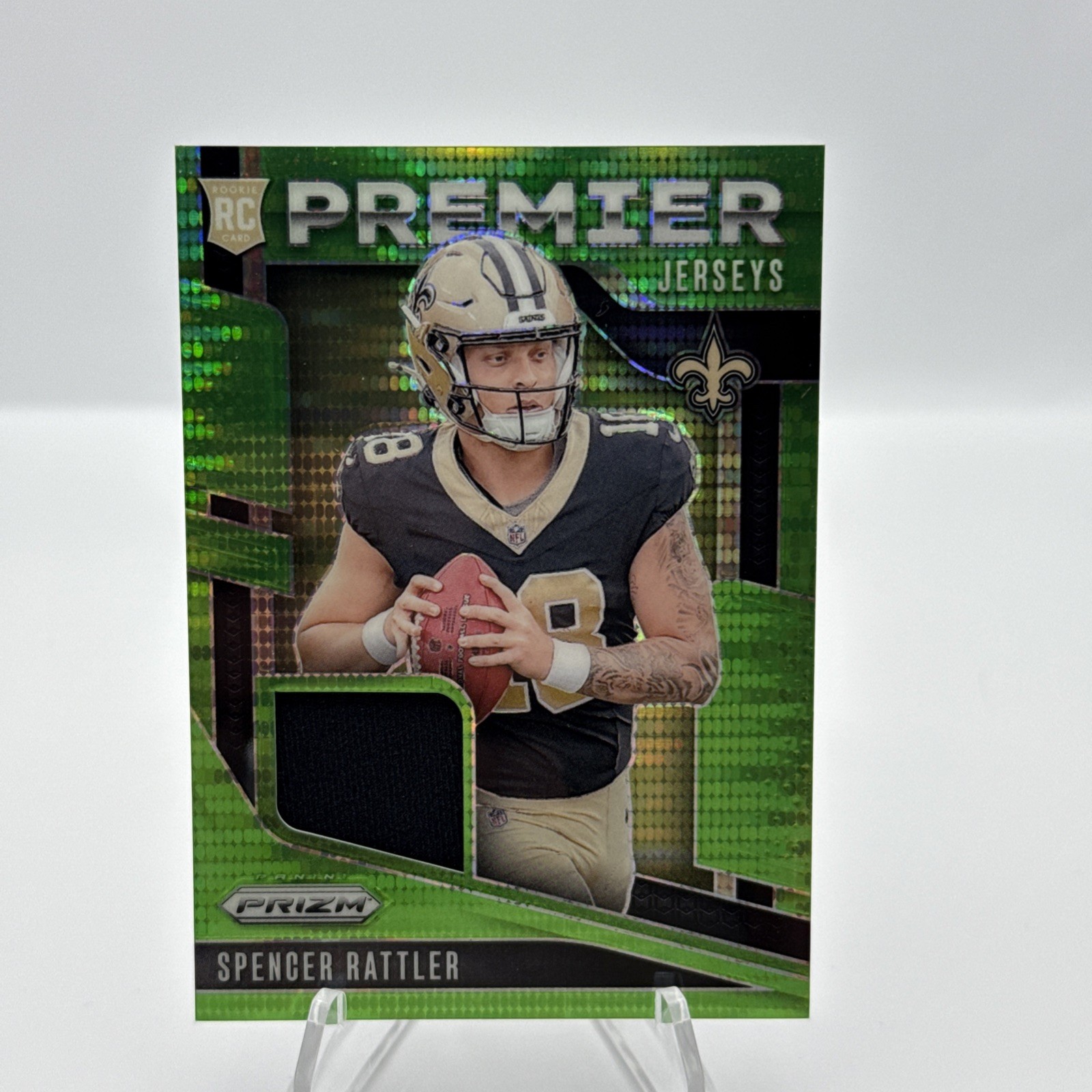 2024 Panini Prizm - Premier Jerseys Spencer Rattler #PJ-SRR Neon Green Pulsar...