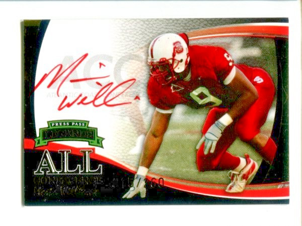 Mario Williams Press Pass Legends Signature Series # Legends Signature Series