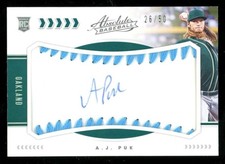 2020 Absolute A.J. Puk Rookie Baseball Material Signatures Light Blue /50 U6698