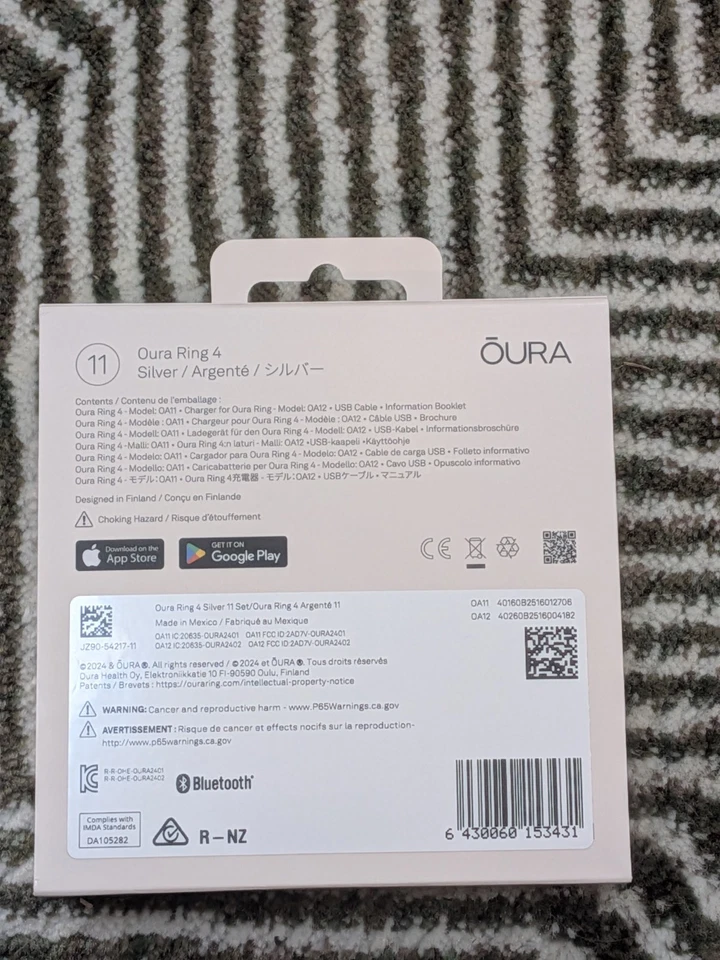 Oura Ring - Gen 4 - Size 11 - Silver - New/Sealed - Image 2 of 4