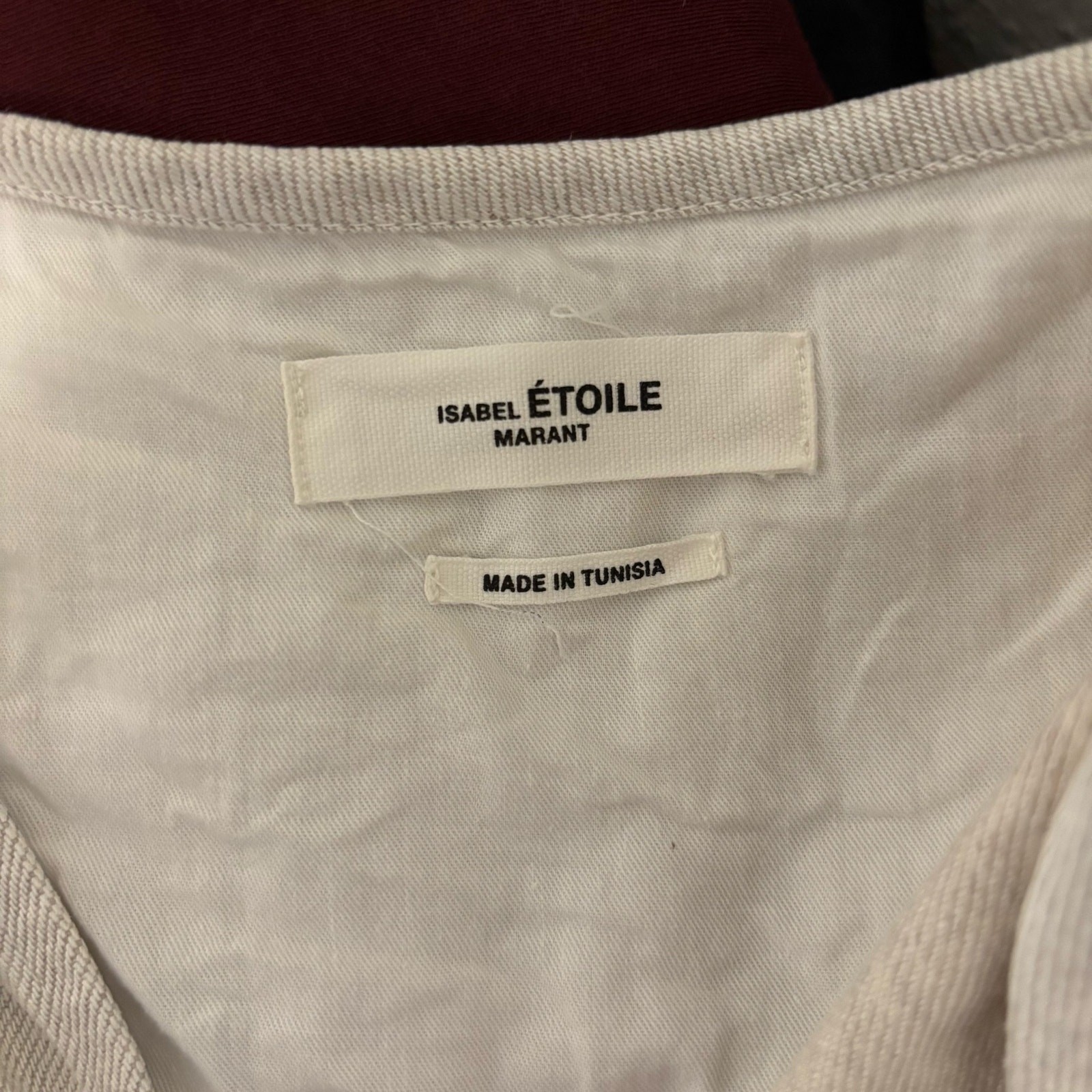 Etoile Isabel Marant Size 38 US M 6 Wally Chalk Top Blouse Ruffled Linen Blend