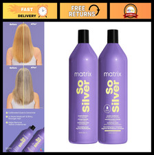 Purple Shampoo Conditioner Set for Blondes Grays - Tones Brassiness, Adds Sh